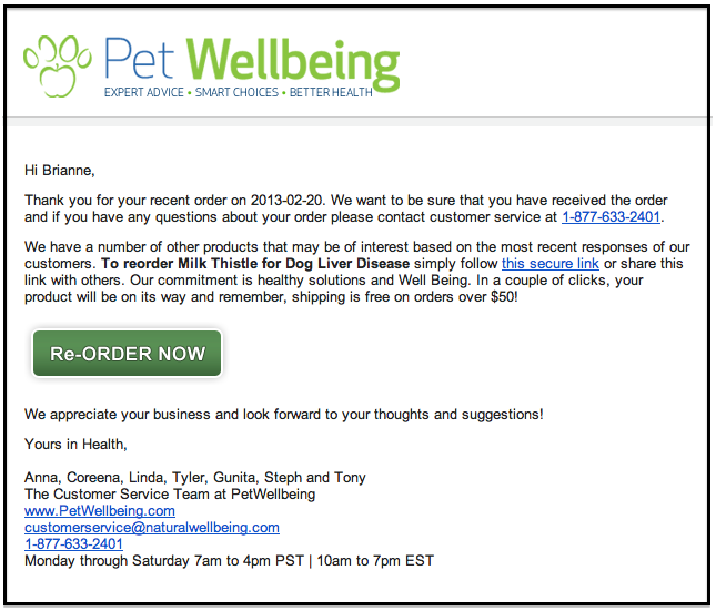 petwellbeing email