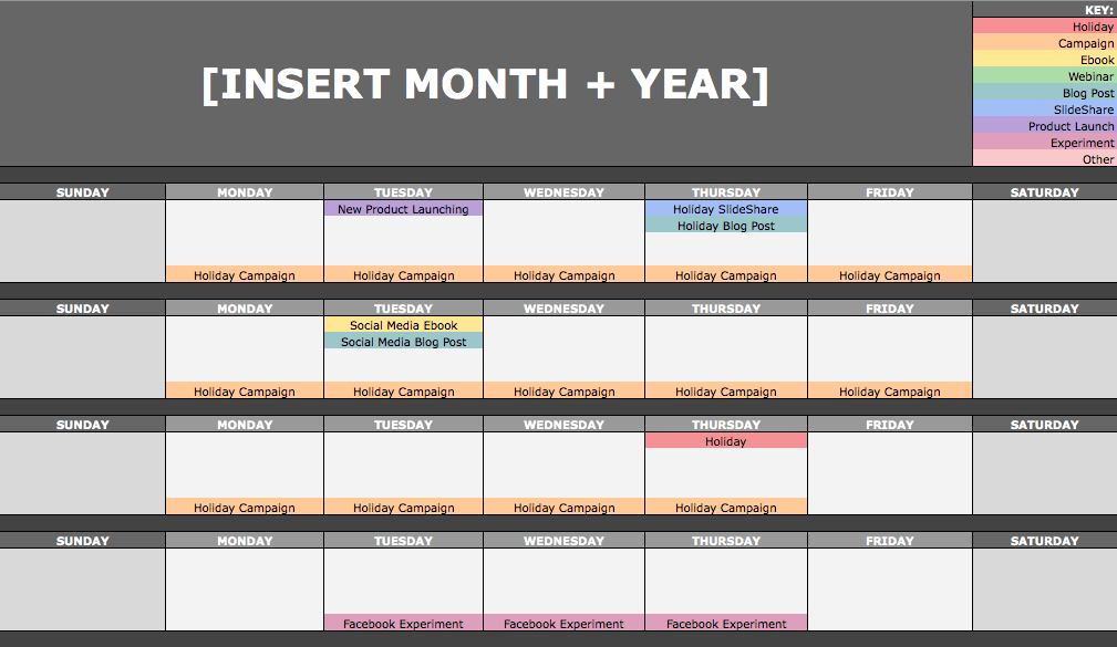 editorial calendar