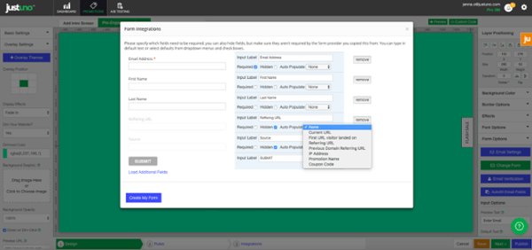 Signups Hidden Field Forms