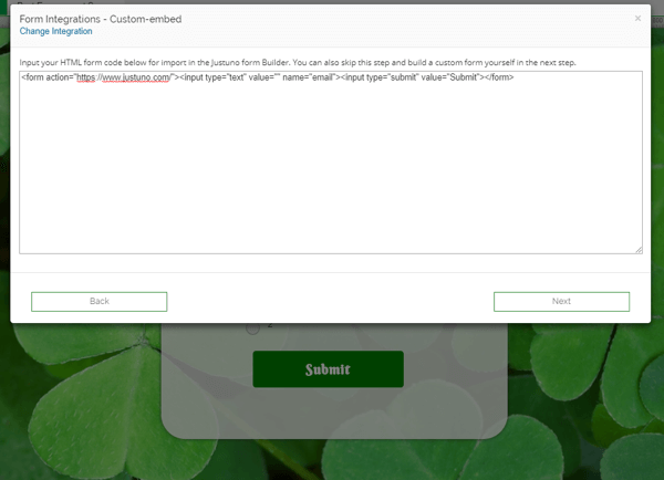 Custom HTML Form