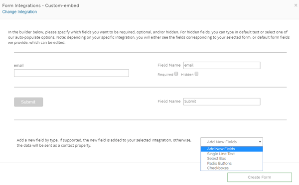 Email Form Fields