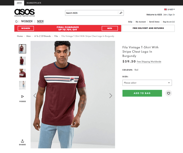 ASOS Product Page