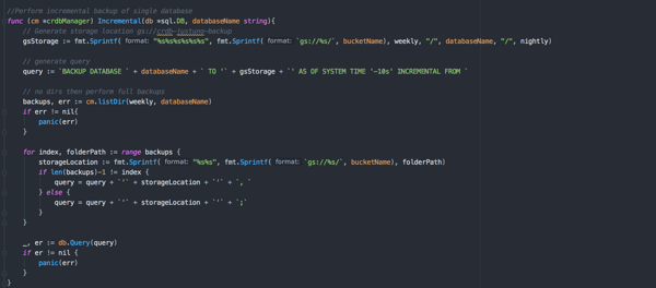 CockRoach Incremental Backup