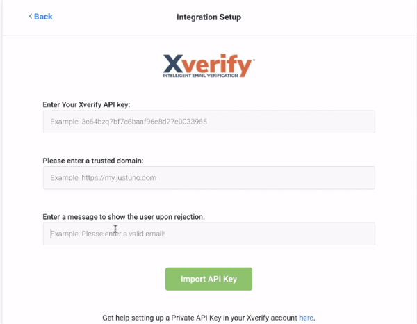 Xverify Justuno integration