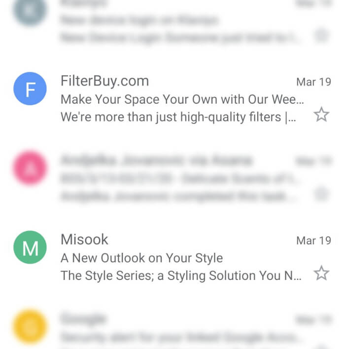 Examples of a short subject line by FilterBuy and Misook