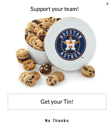 astros cookie tin pop up