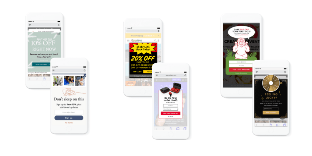 mobile pop-up examples