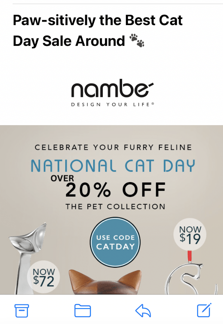 national cat day email
