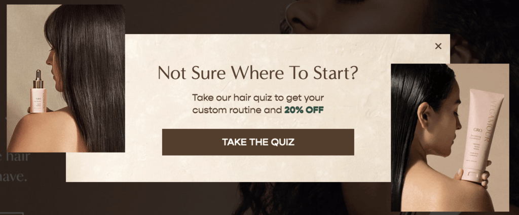 Vegamour Quiz Pop-Up