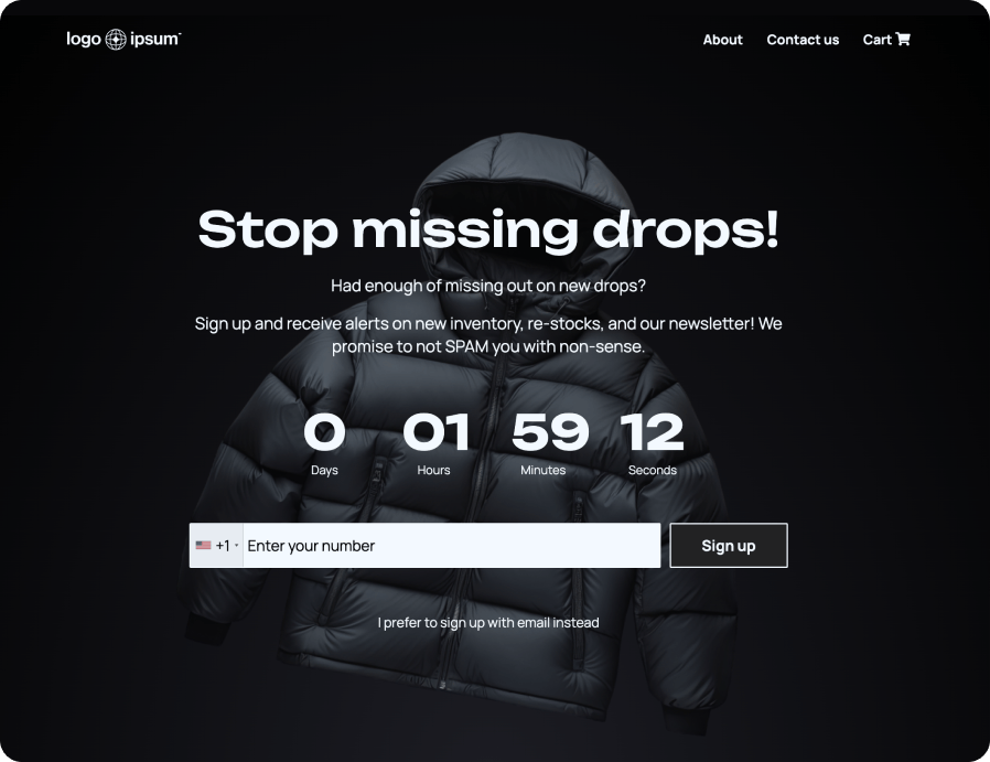 Product Drop Landing Page